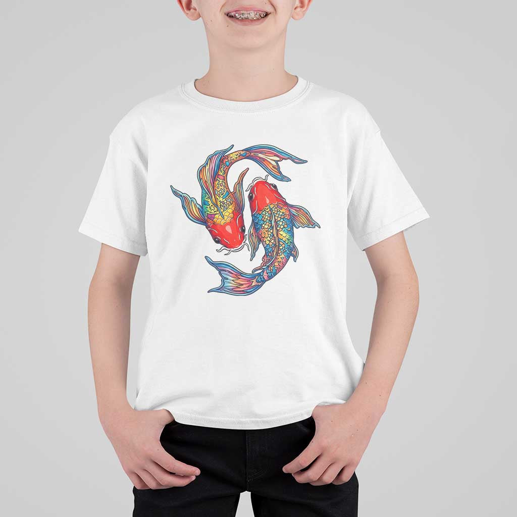 Rainbow Koi Fish LGBTQ Pride T Shirt For Kid Colorful Japanese Carp