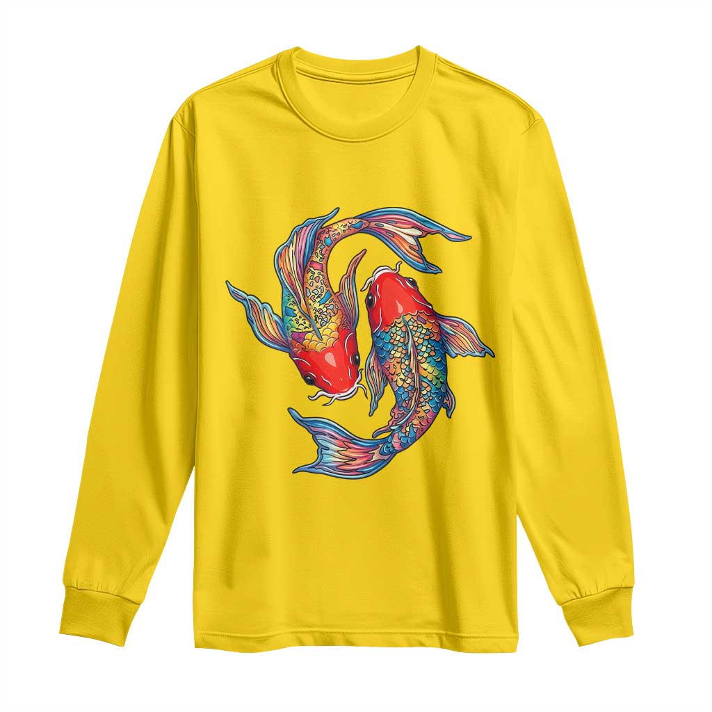 Rainbow Koi Fish LGBTQ Pride Long Sleeve Shirt Colorful Japanese Carp