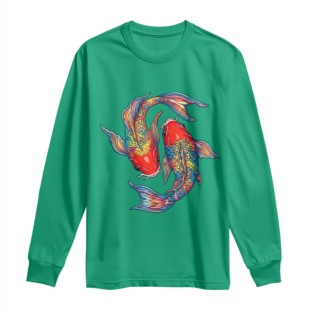 Rainbow Koi Fish LGBTQ Pride Long Sleeve Shirt Colorful Japanese Carp