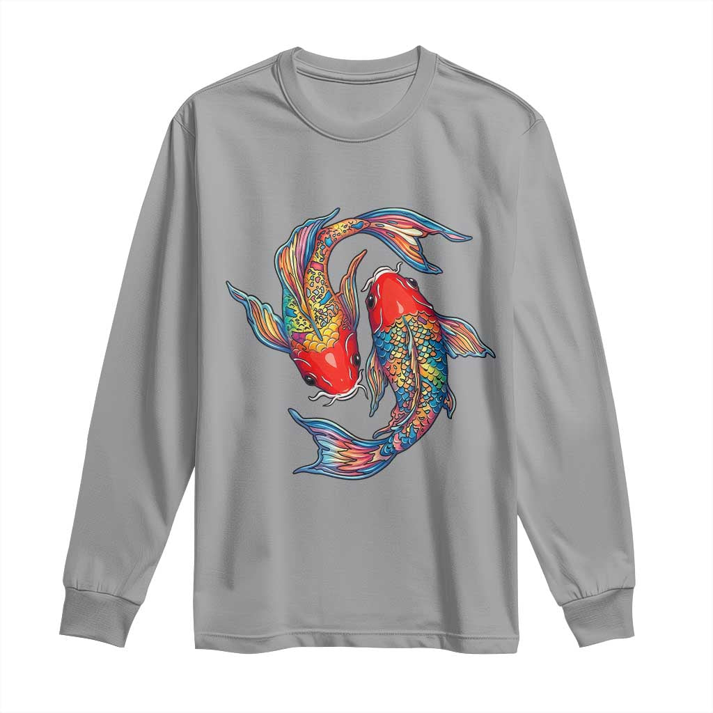Rainbow Koi Fish LGBTQ Pride Long Sleeve Shirt Colorful Japanese Carp