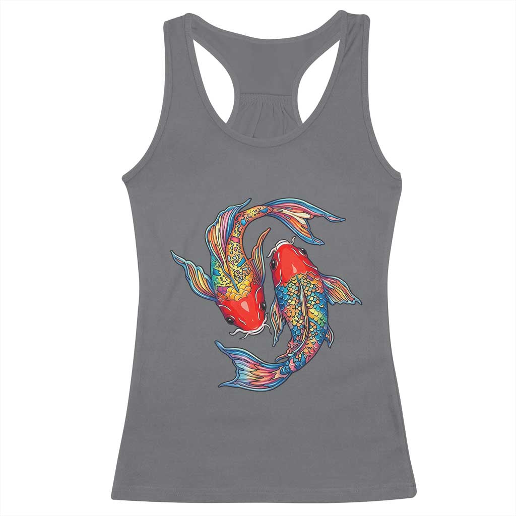 Rainbow Koi Fish LGBTQ Pride Racerback Tank Top Colorful Japanese Carp