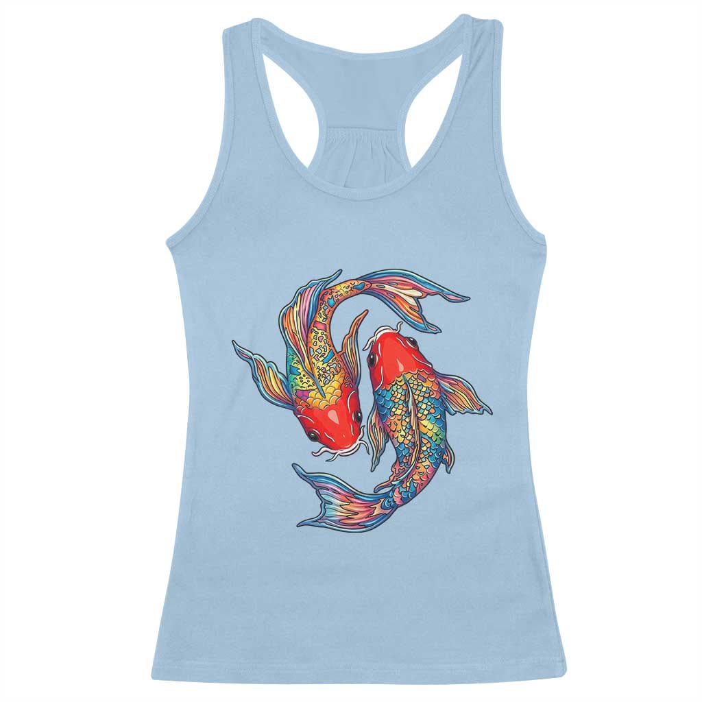 Rainbow Koi Fish LGBTQ Pride Racerback Tank Top Colorful Japanese Carp