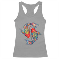 Rainbow Koi Fish LGBTQ Pride Racerback Tank Top Colorful Japanese Carp