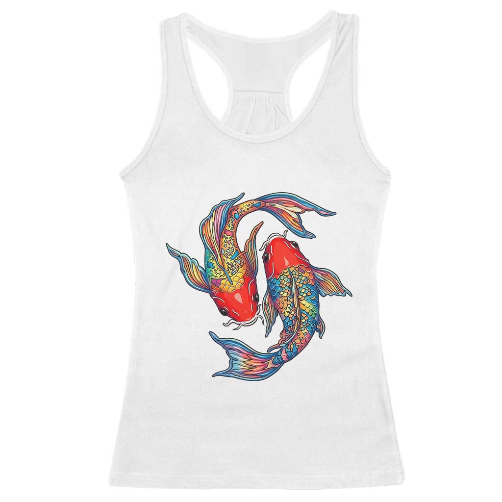 Rainbow Koi Fish LGBTQ Pride Racerback Tank Top Colorful Japanese Carp