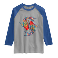 Rainbow Koi Fish LGBTQ Pride Raglan Shirt Colorful Japanese Carp