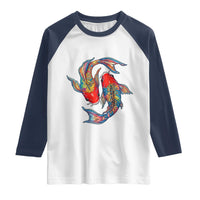 Rainbow Koi Fish LGBTQ Pride Raglan Shirt Colorful Japanese Carp