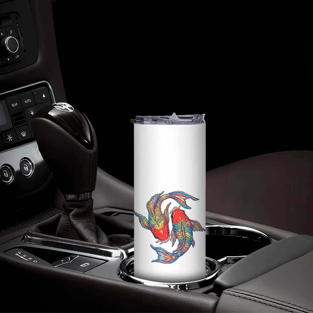 Rainbow Koi Fish LGBTQ Pride Skinny Tumbler Colorful Japanese Carp