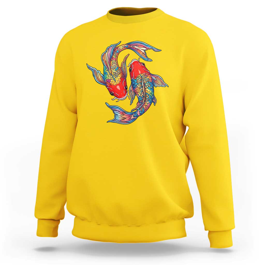 Rainbow Koi Fish LGBTQ Pride Sweatshirt Colorful Japanese Carp