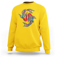 Rainbow Koi Fish LGBTQ Pride Sweatshirt Colorful Japanese Carp