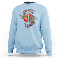 Rainbow Koi Fish LGBTQ Pride Sweatshirt Colorful Japanese Carp
