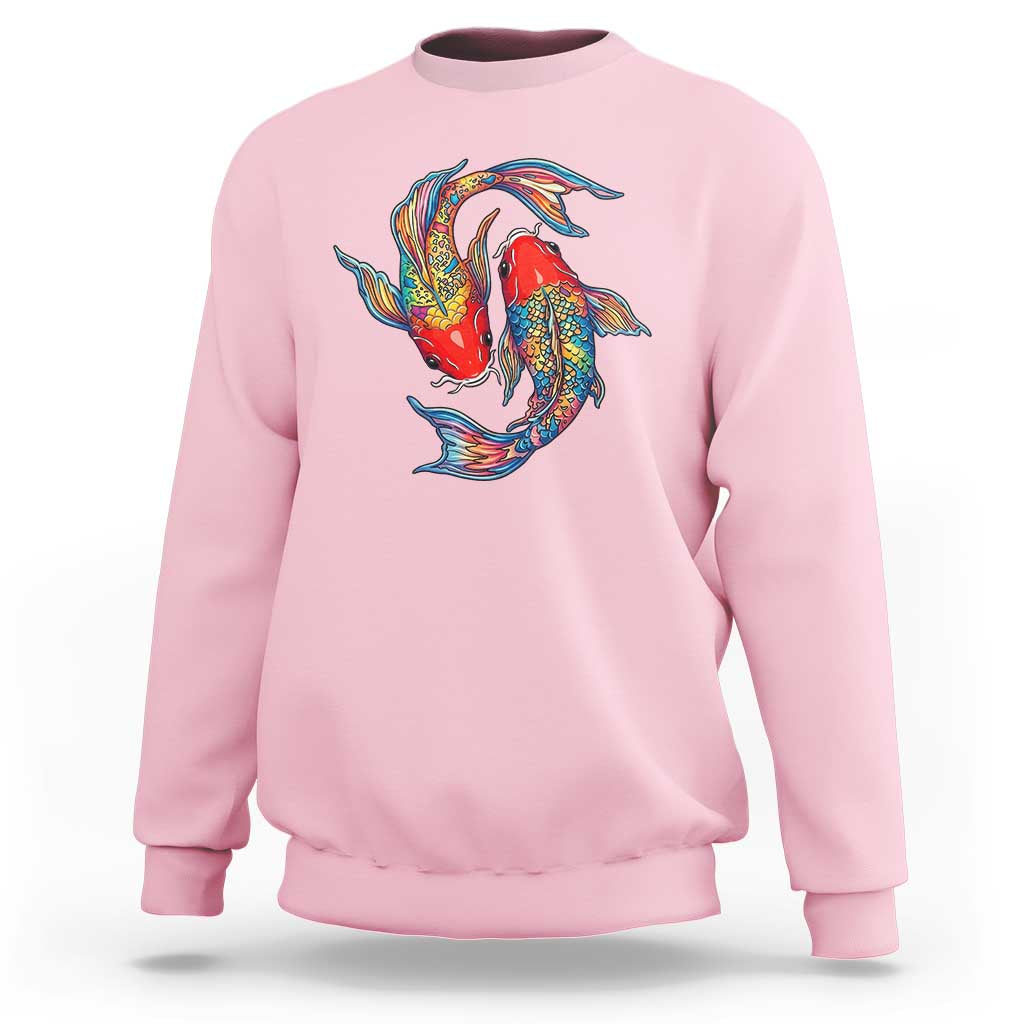 Rainbow Koi Fish LGBTQ Pride Sweatshirt Colorful Japanese Carp