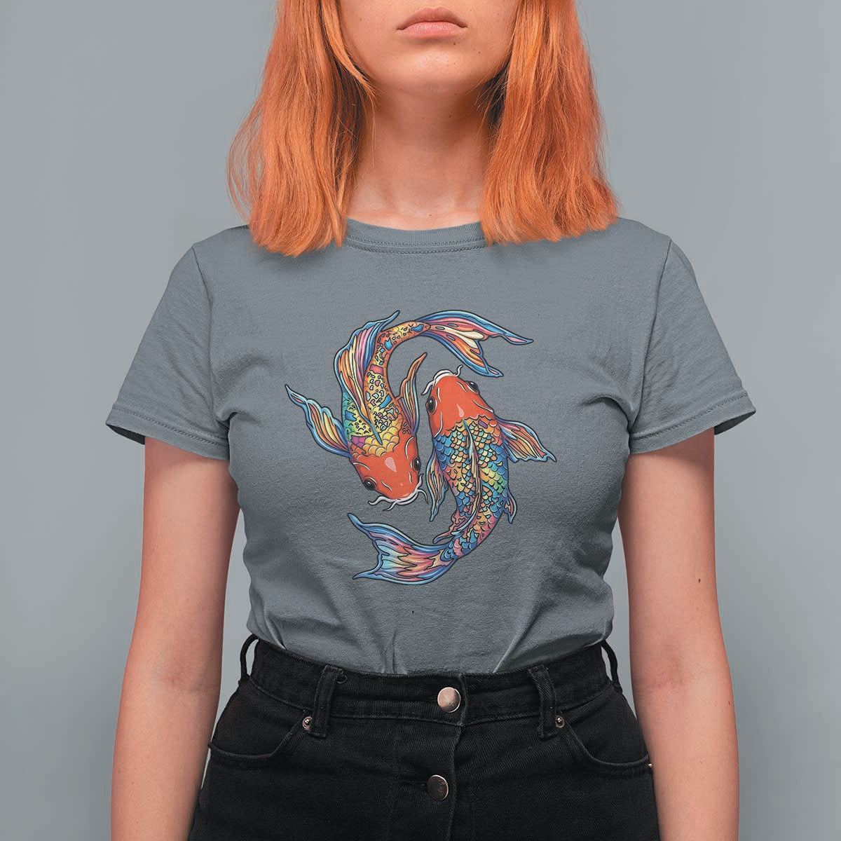 Rainbow Koi Fish LGBTQ Pride T Shirt For Women Colorful Japanese Carp