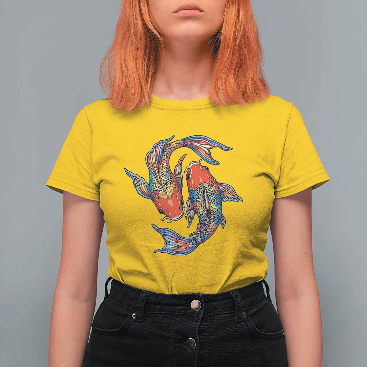 Rainbow Koi Fish LGBTQ Pride T Shirt For Women Colorful Japanese Carp