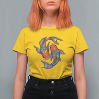 Rainbow Koi Fish LGBTQ Pride T Shirt For Women Colorful Japanese Carp