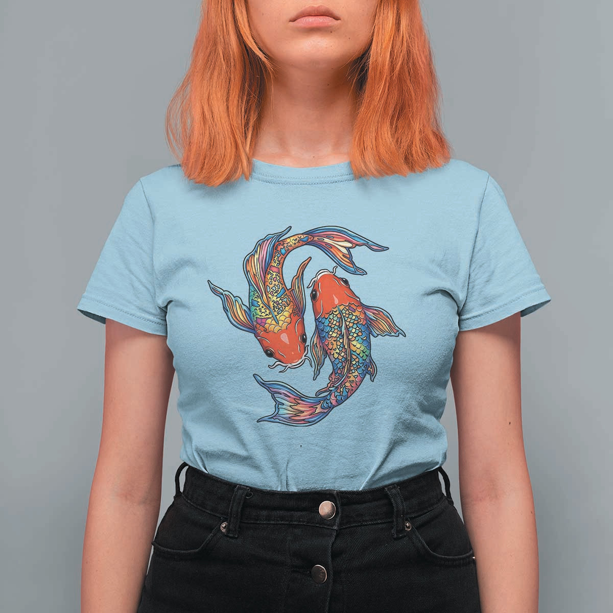 Rainbow Koi Fish LGBTQ Pride T Shirt For Women Colorful Japanese Carp