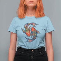 Rainbow Koi Fish LGBTQ Pride T Shirt For Women Colorful Japanese Carp
