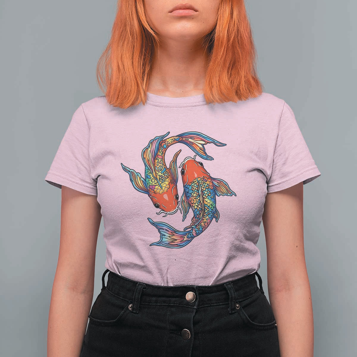 Rainbow Koi Fish LGBTQ Pride T Shirt For Women Colorful Japanese Carp