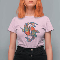 Rainbow Koi Fish LGBTQ Pride T Shirt For Women Colorful Japanese Carp