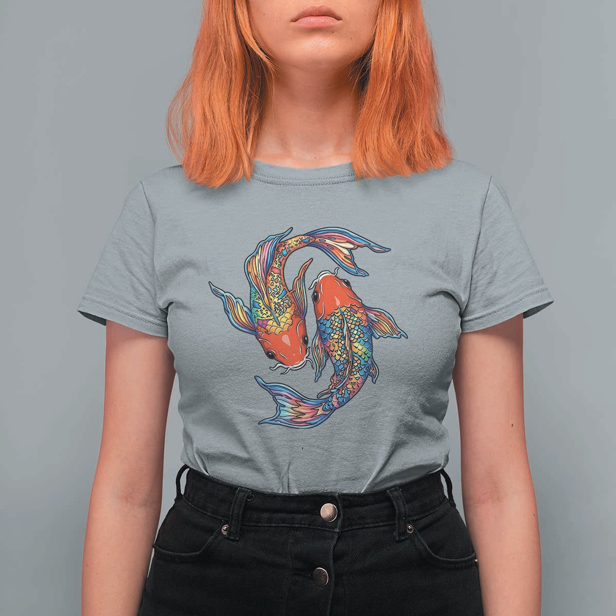 Rainbow Koi Fish LGBTQ Pride T Shirt For Women Colorful Japanese Carp