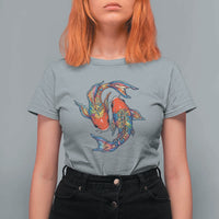 Rainbow Koi Fish LGBTQ Pride T Shirt For Women Colorful Japanese Carp