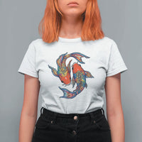 Rainbow Koi Fish LGBTQ Pride T Shirt For Women Colorful Japanese Carp