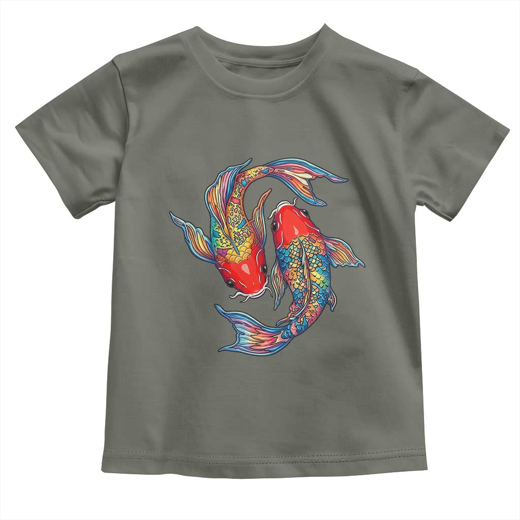 Rainbow Koi Fish LGBTQ Pride Toddler T Shirt Colorful Japanese Carp