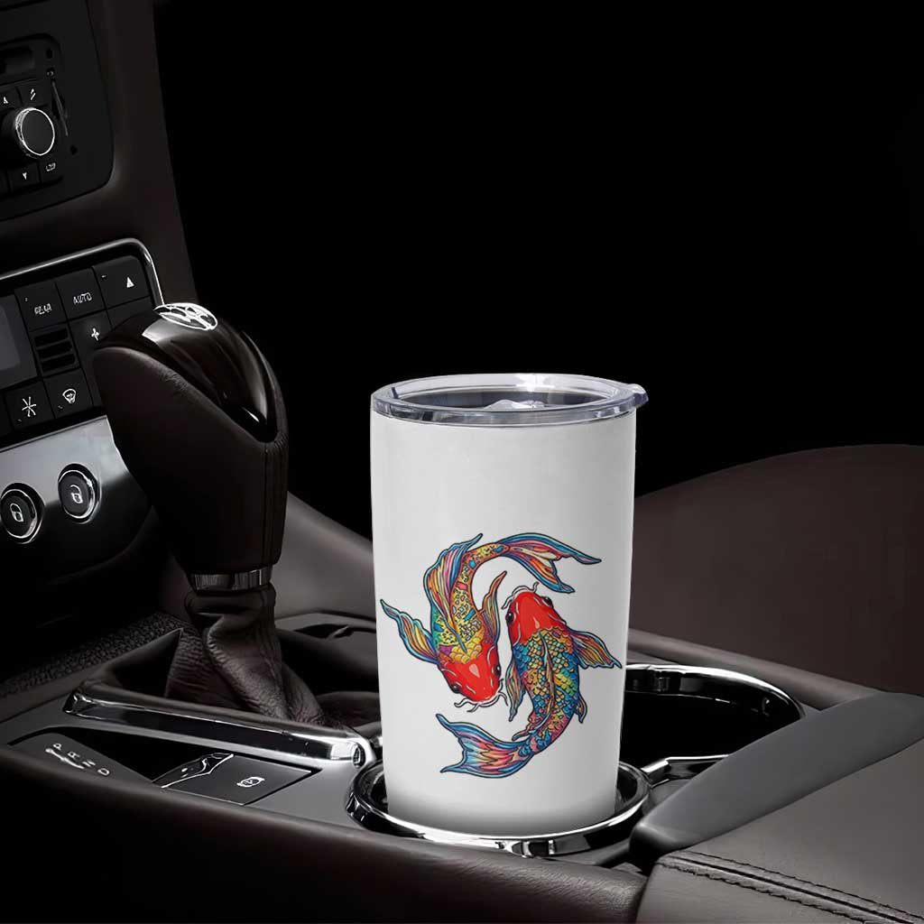 Rainbow Koi Fish LGBTQ Pride Tumbler Cup Colorful Japanese Carp