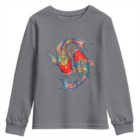 Rainbow Koi Fish LGBTQ Pride Youth Sweatshirt Colorful Japanese Carp