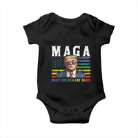 Make America Gay Again Baby Onesie LGBTQ Political Satire