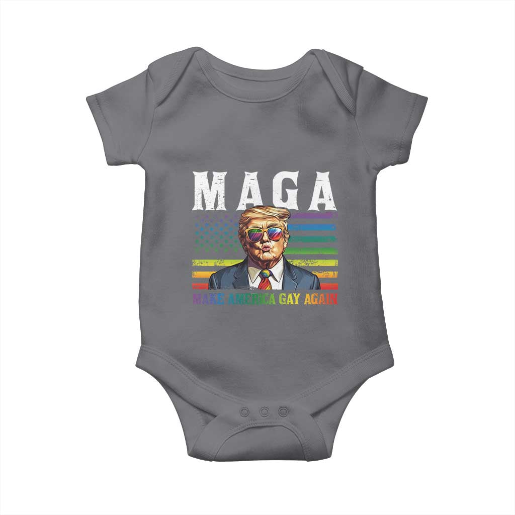 Make America Gay Again Baby Onesie LGBTQ Political Satire
