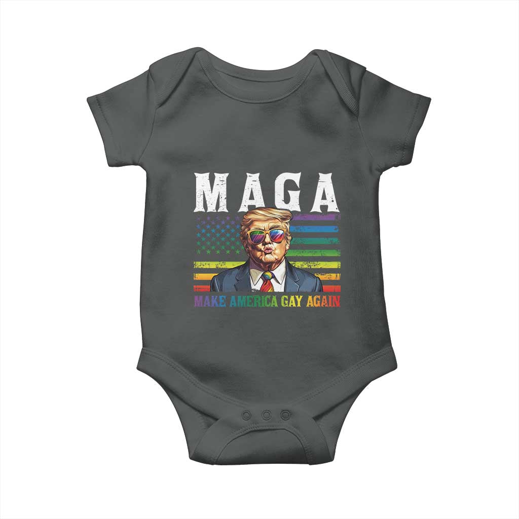 Make America Gay Again Baby Onesie LGBTQ Political Satire