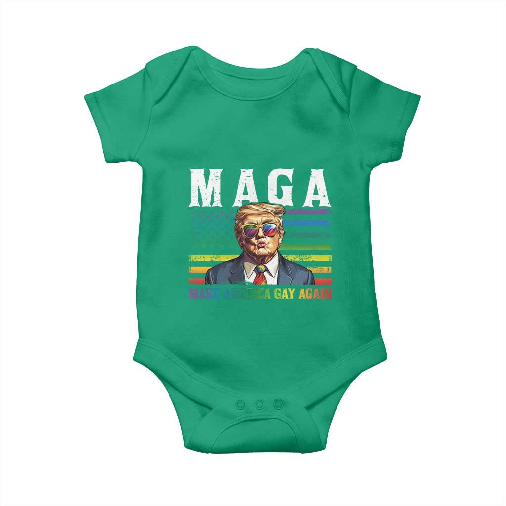Make America Gay Again Baby Onesie LGBTQ Political Satire