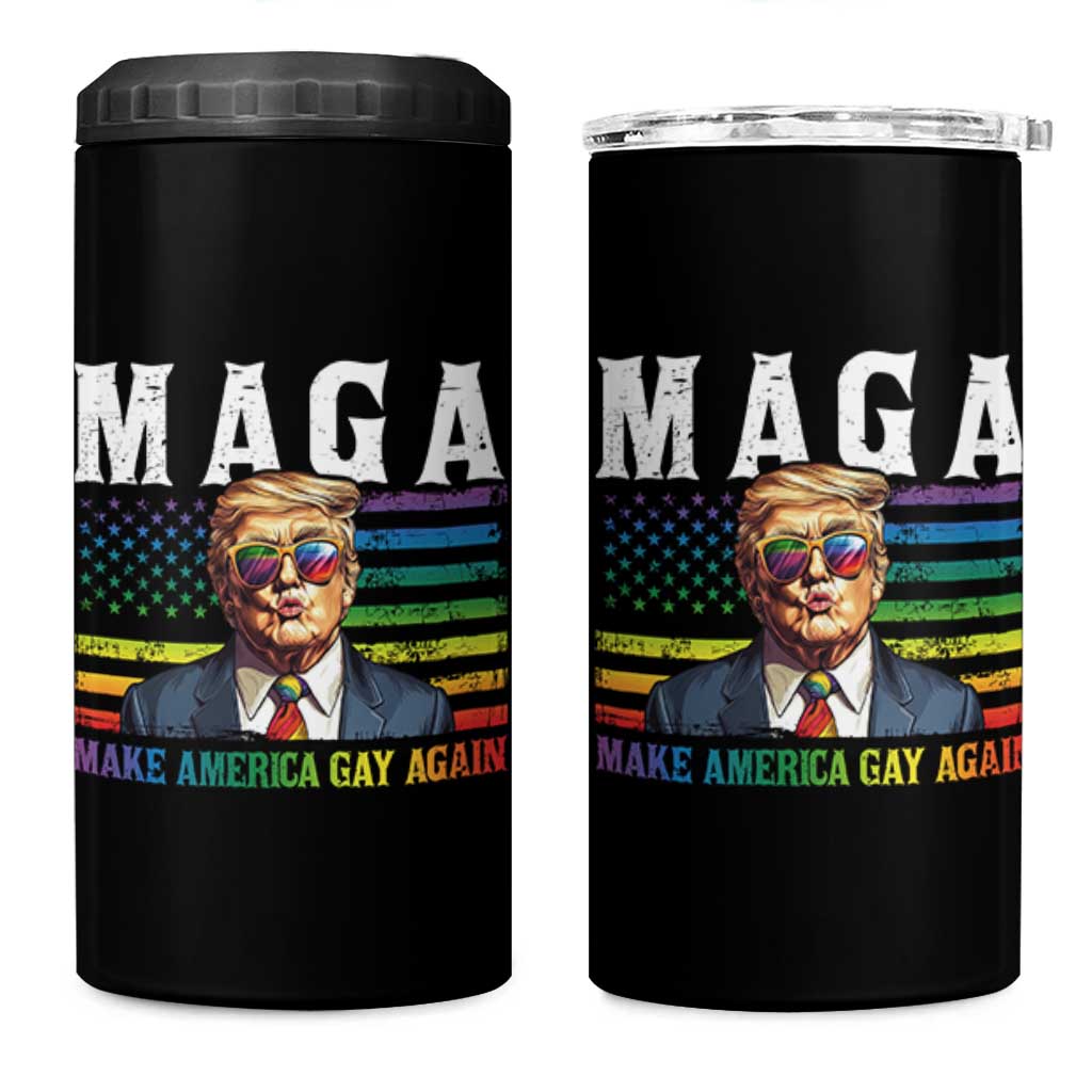 Make America Gay Again 4 in 1 Can Cooler Tumbler LGBTQ Political Satire