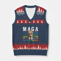 Make America Gay Again V-Neck Knit Sweater Vest LGBTQ Political Satire