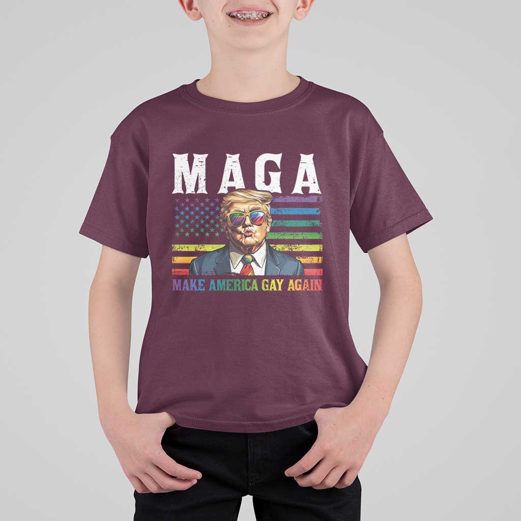 Make America Gay Again T Shirt For Kid LGBTQ Political Satire