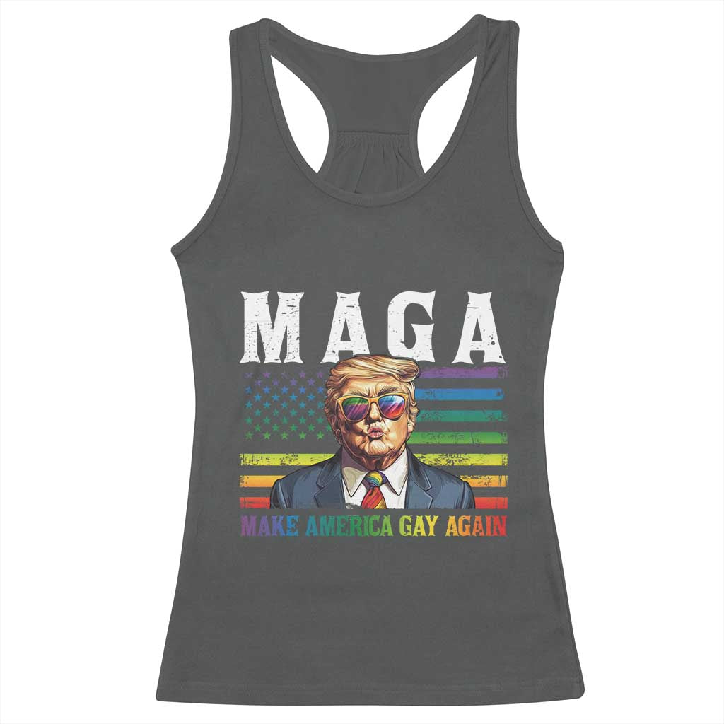 Make America Gay Again Racerback Tank Top LGBTQ Political Satire