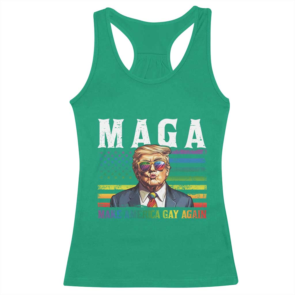 Make America Gay Again Racerback Tank Top LGBTQ Political Satire