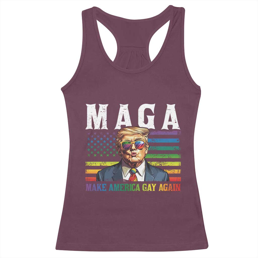 Make America Gay Again Racerback Tank Top LGBTQ Political Satire
