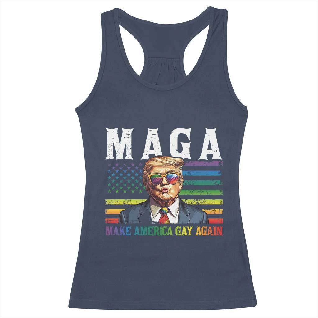 Make America Gay Again Racerback Tank Top LGBTQ Political Satire