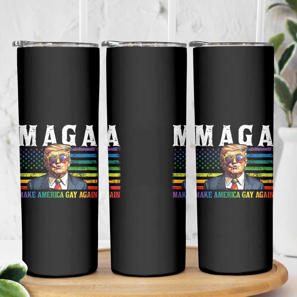 Make America Gay Again Skinny Tumbler LGBTQ Political Satire