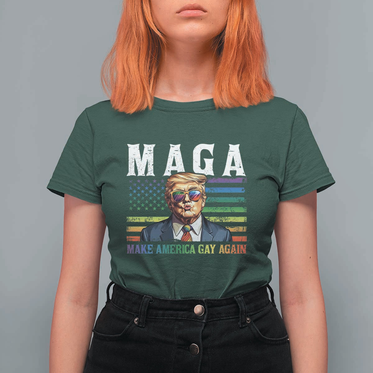 Make America Gay Again T Shirt For Women LGBTQ Political Satire