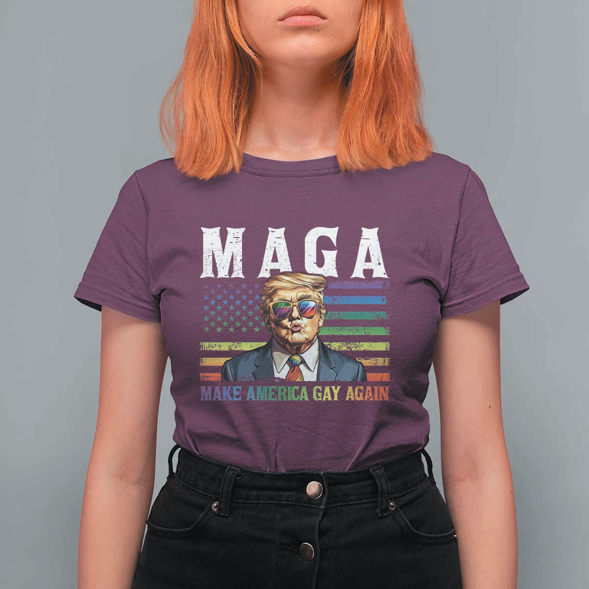 Make America Gay Again T Shirt For Women LGBTQ Political Satire