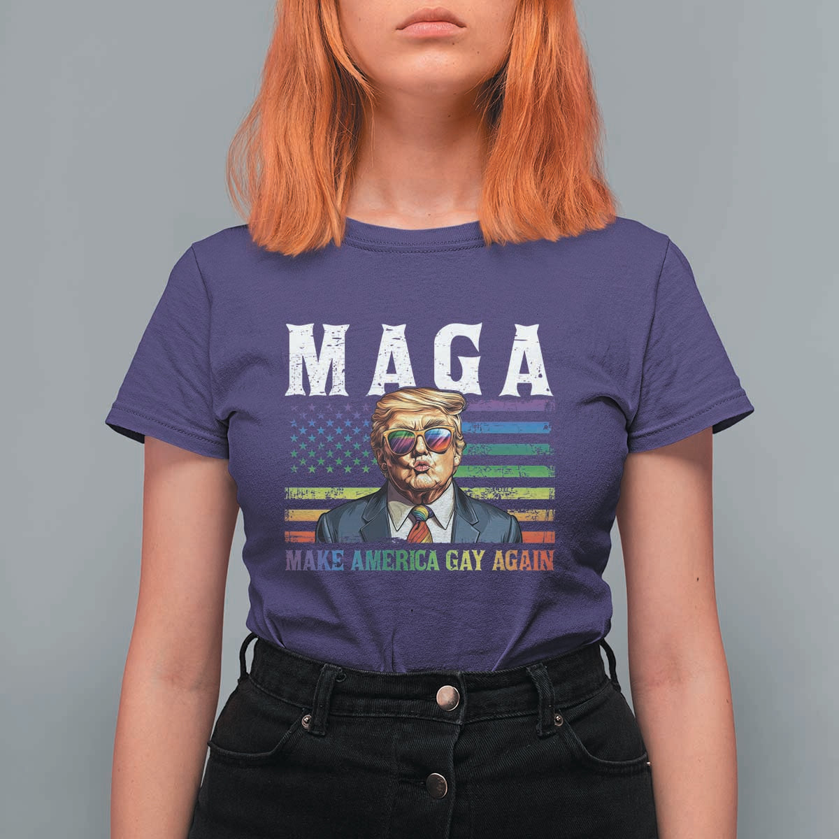 Make America Gay Again T Shirt For Women LGBTQ Political Satire