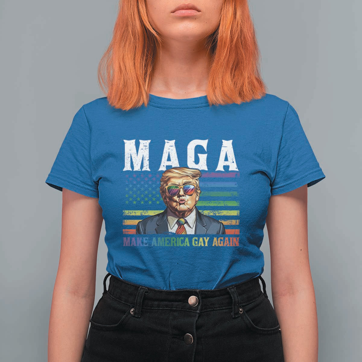 Make America Gay Again T Shirt For Women LGBTQ Political Satire