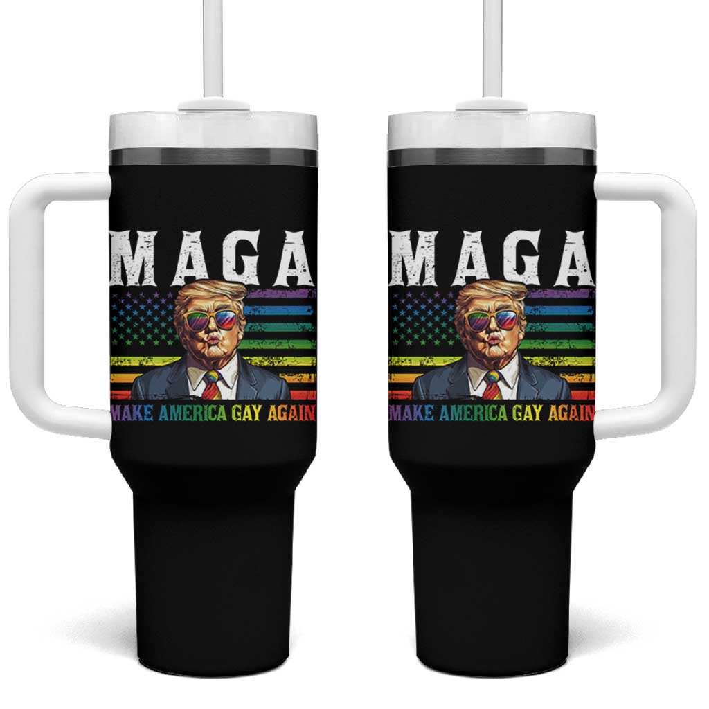 Make America Gay Again Tumbler With Handle LGBTQ Political Satire