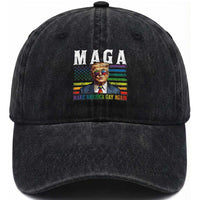 Make America Gay Again Washed Cotton Baseball Cap LGBTQ Political Satire