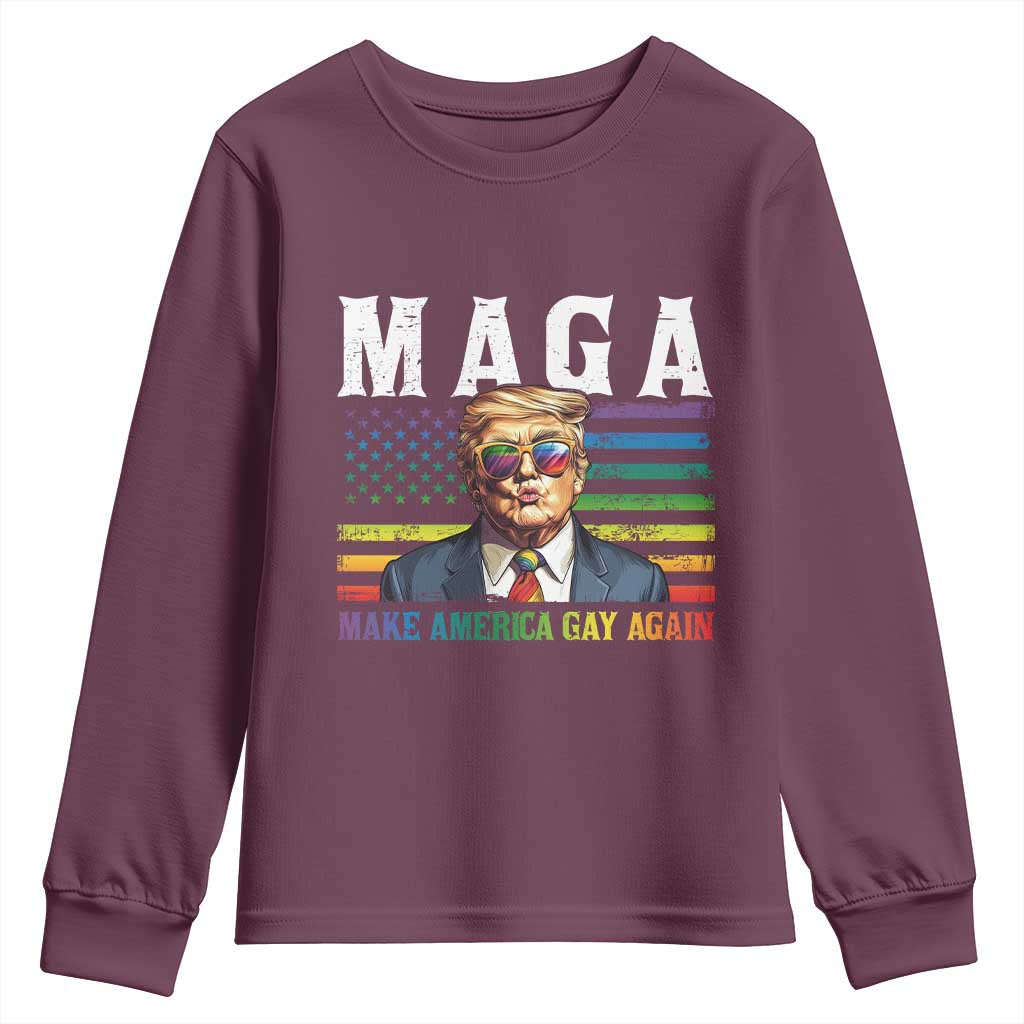Make America Gay Again Youth Sweatshirt LGBTQ Political Satire