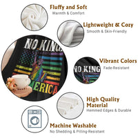 No Kings In America LGBT Pride Throw Blanket Anti Authoritarian Political