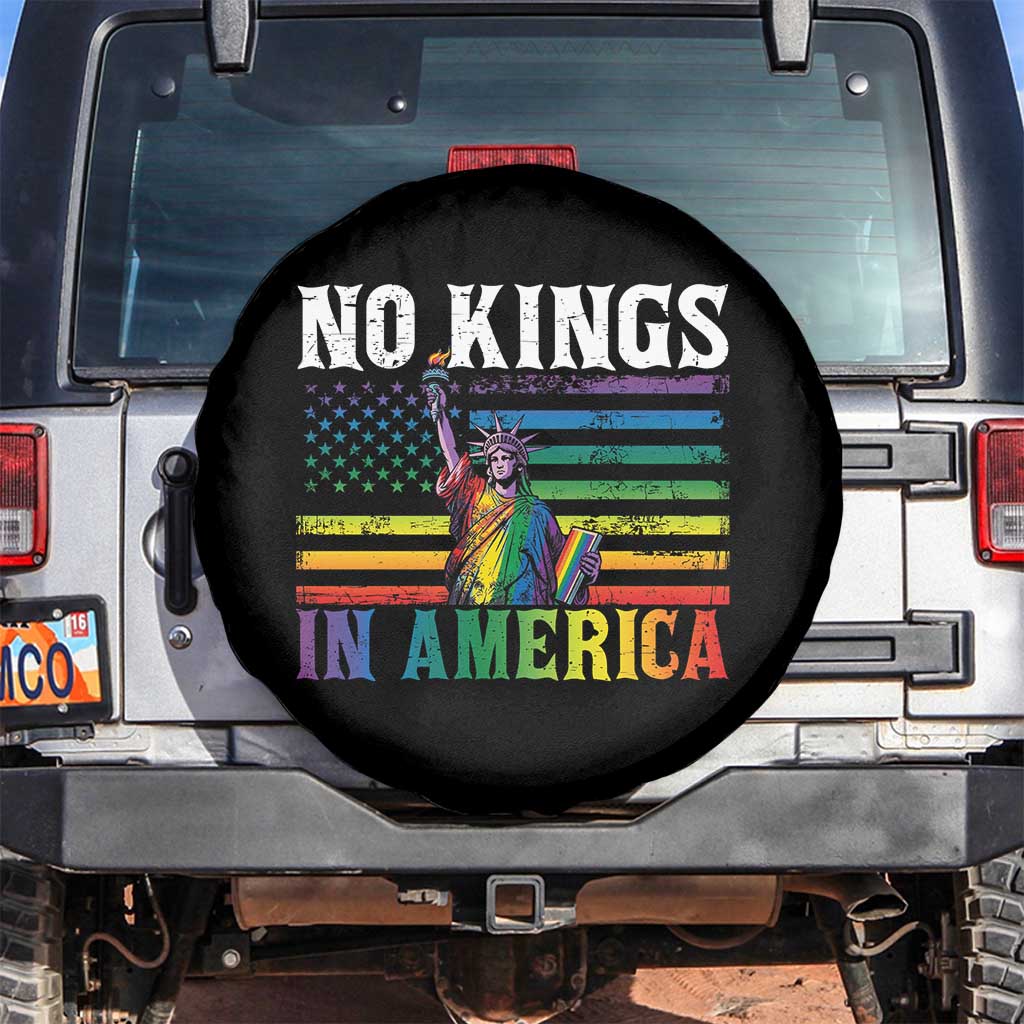 No Kings In America LGBT Pride Spare Tire Cover Anti Authoritarian Political