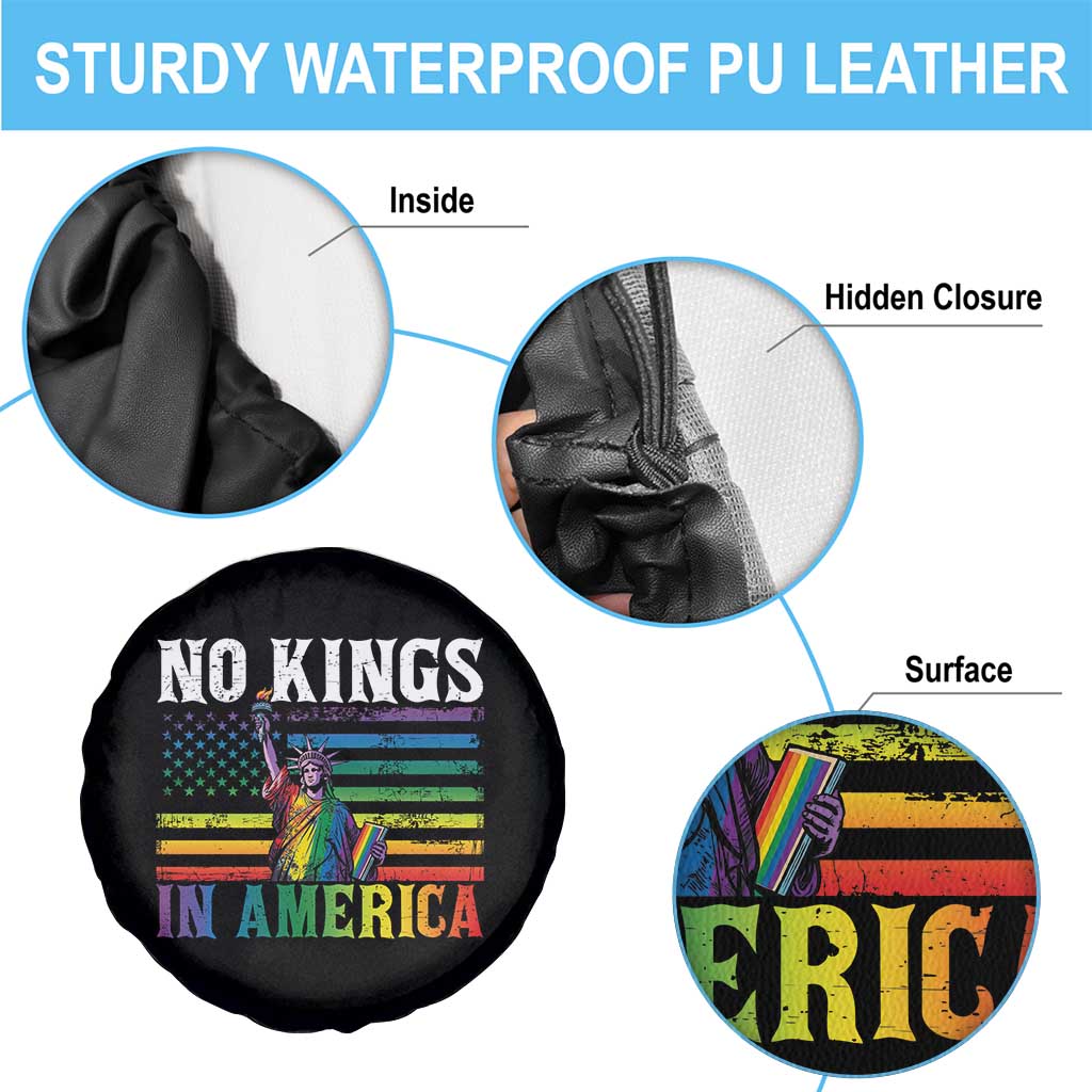 No Kings In America LGBT Pride Spare Tire Cover Anti Authoritarian Political